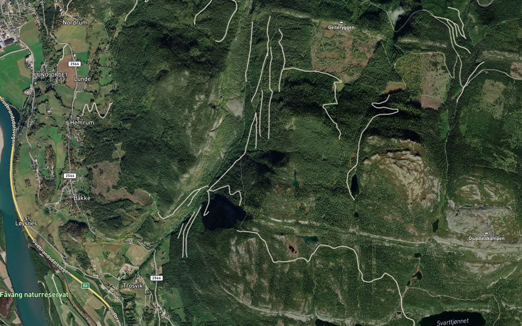 Satellite map of the Nerslettbekken
