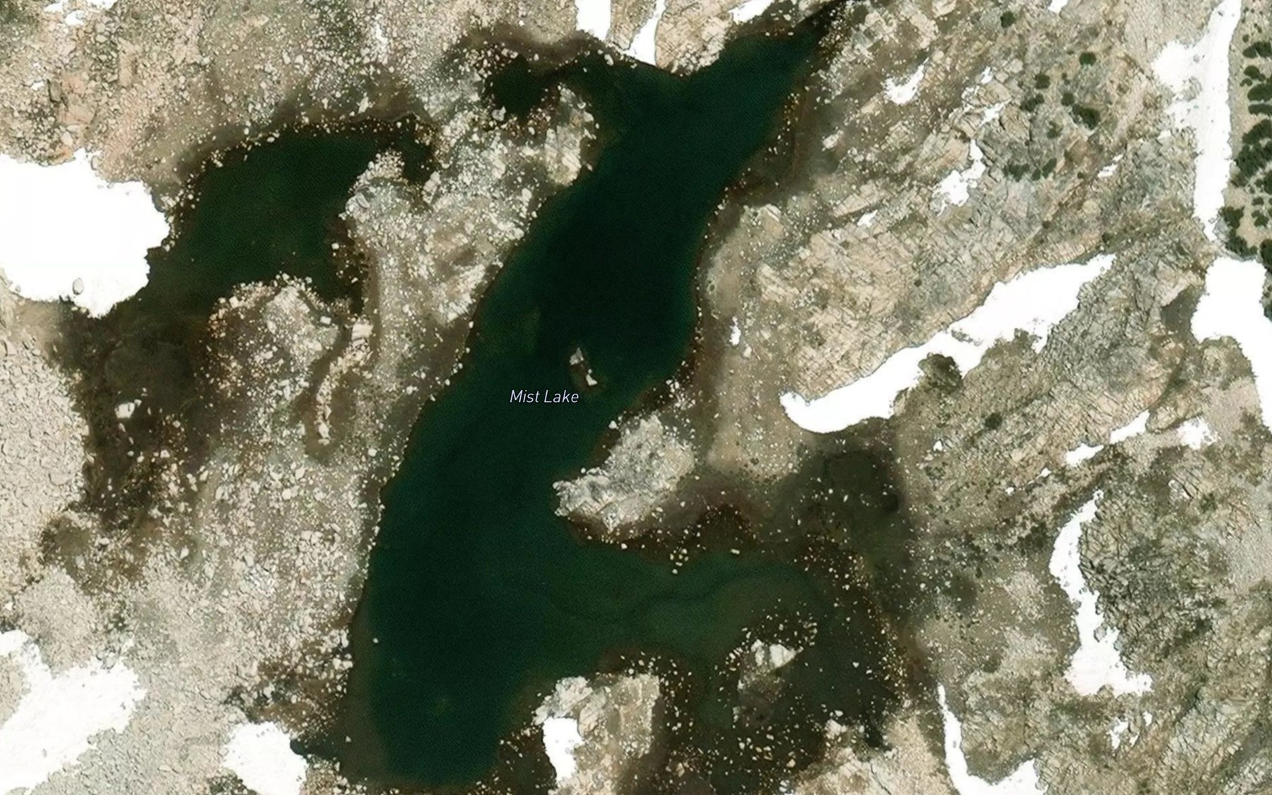 Satellite map of the Mist Lake