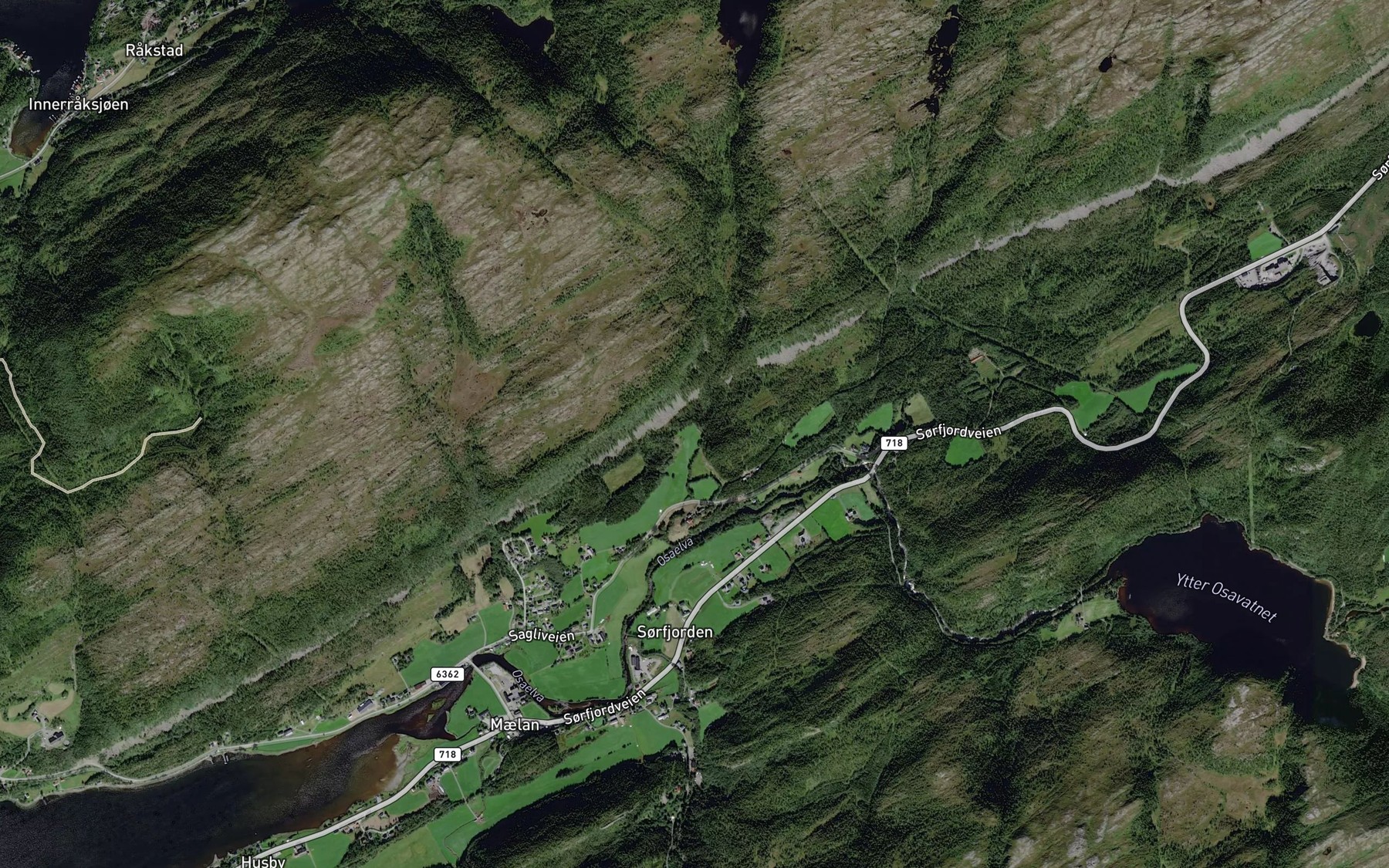 Satellite map of the Granskardbekken