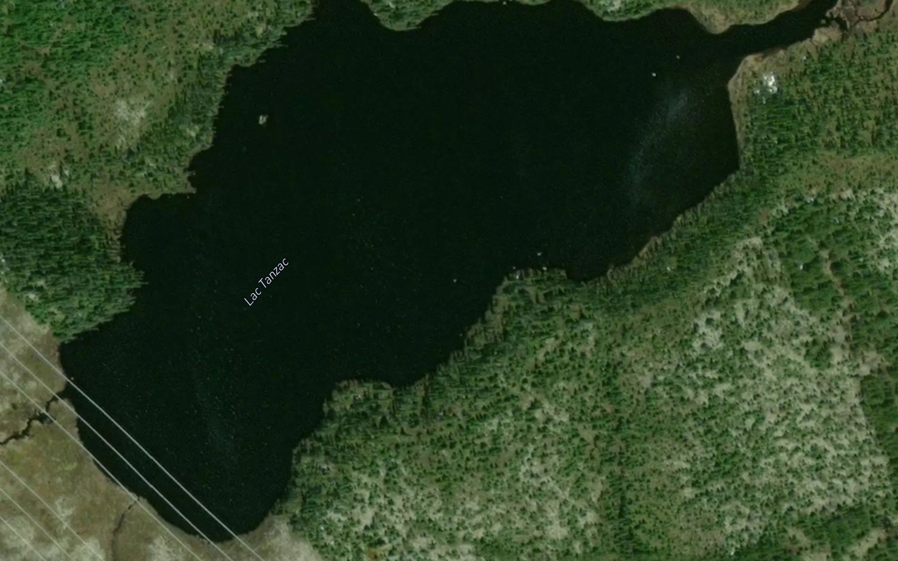 Satellite map of the Lac Tanzac