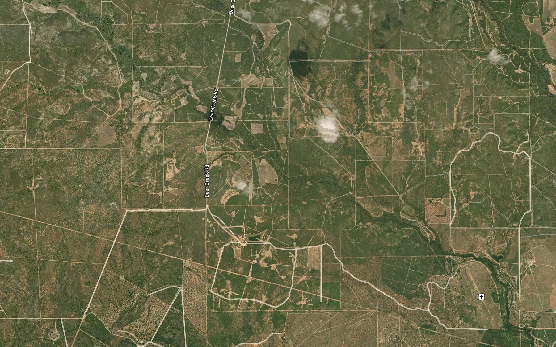 Satellite map of the East Squirrel Creek