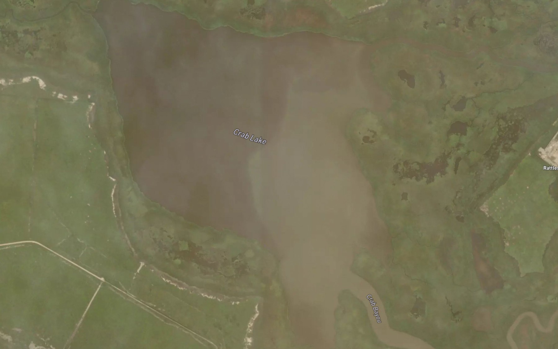 Satellite map of the Crab Lake