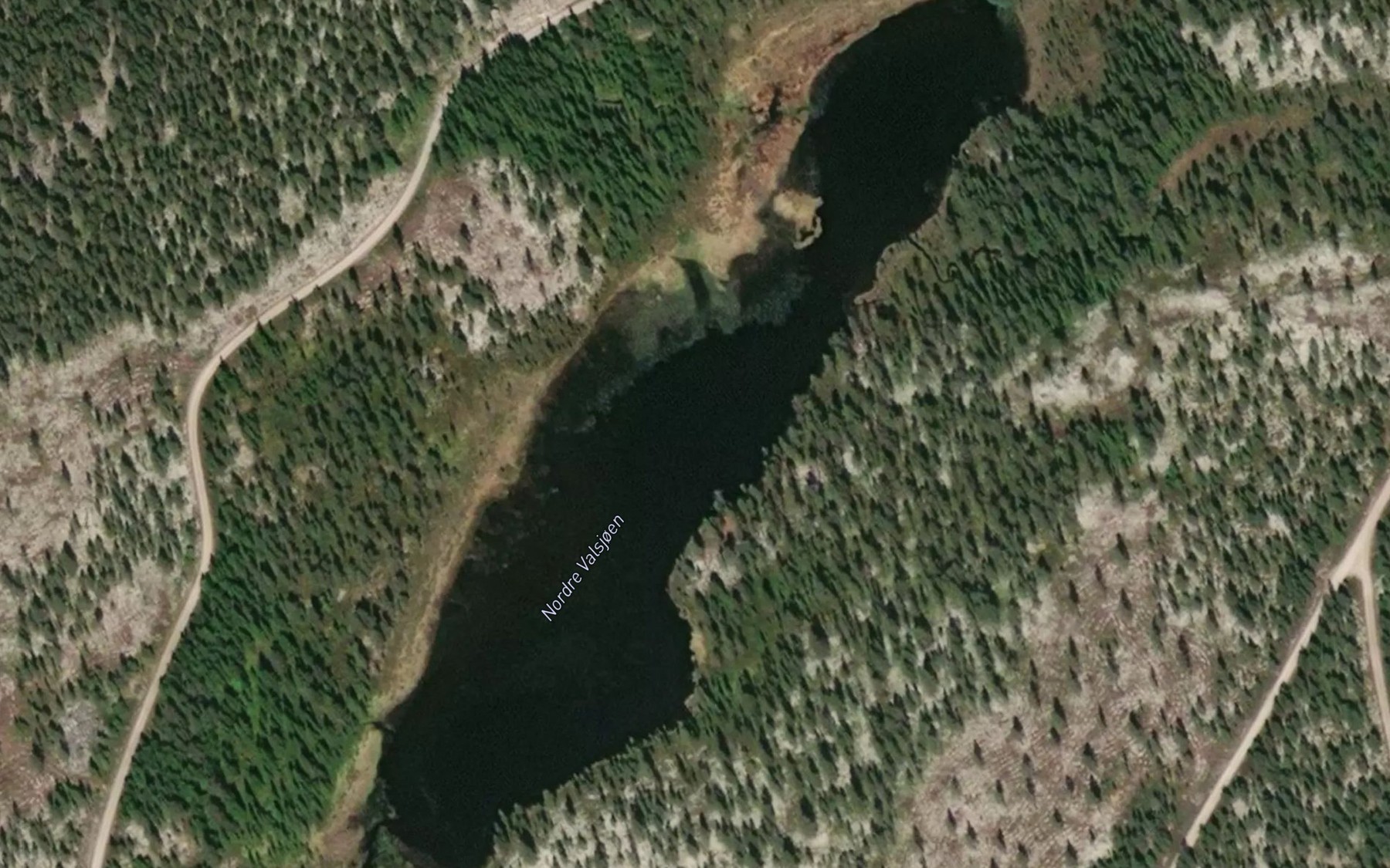 Satellite map of the Valsjoen,nordre