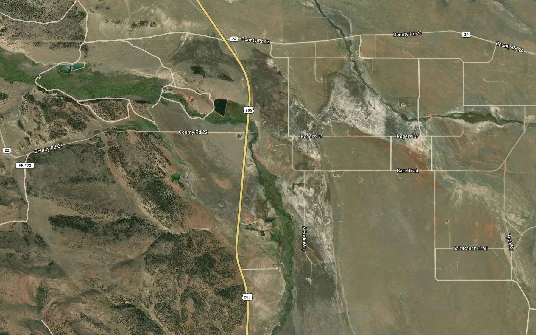 Satellite map of the Rogers Ditch