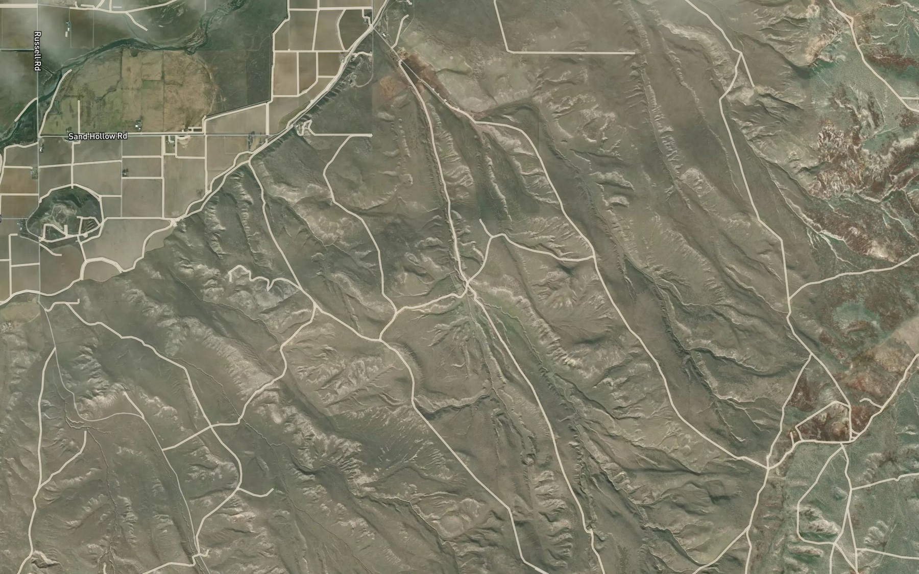 Satellite map of the Johnston Gulch Reservoir