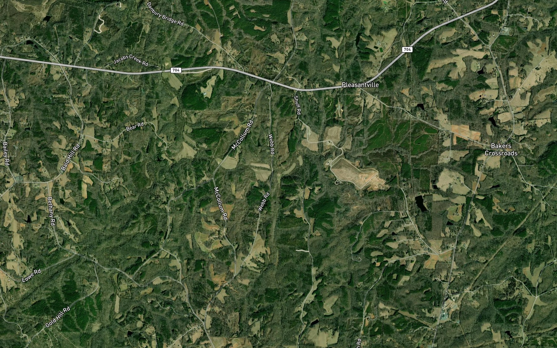 Satellite map of the Huffines Mill Creek