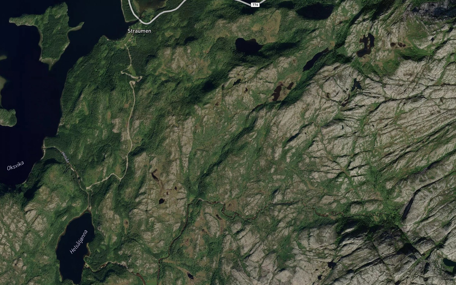Satellite map of the Aunetjornbekken
