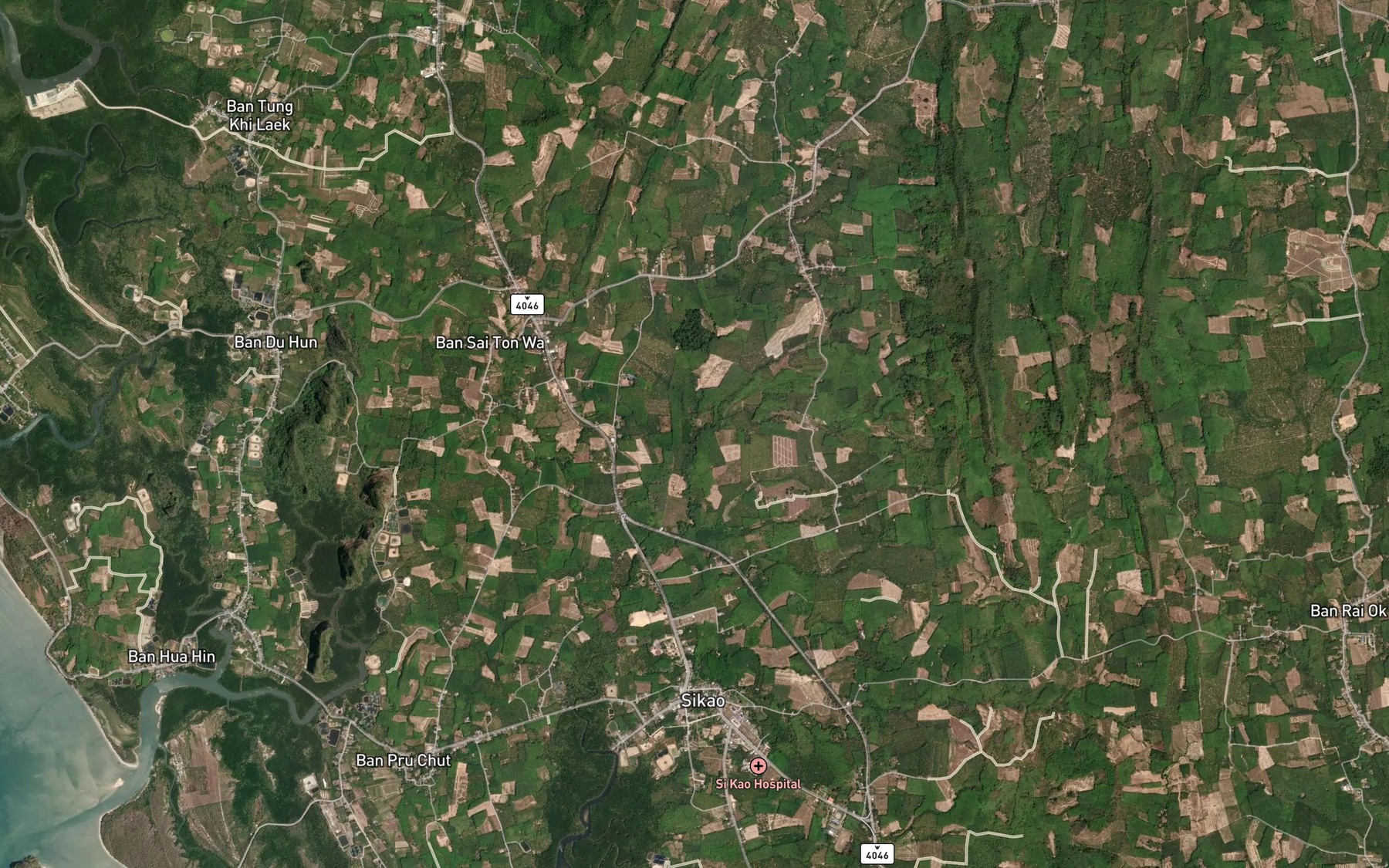 Satellite map of the Huai Na Luek