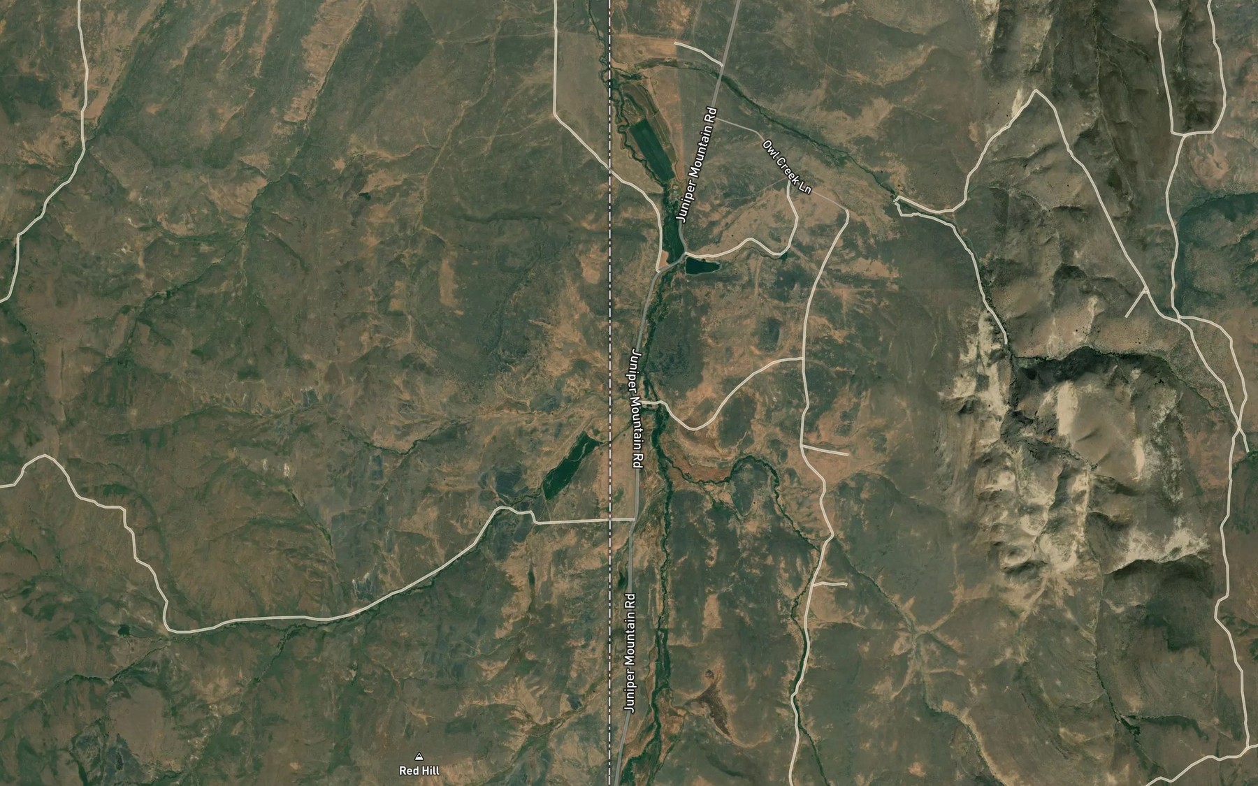 Satellite map of the Chicken Creek