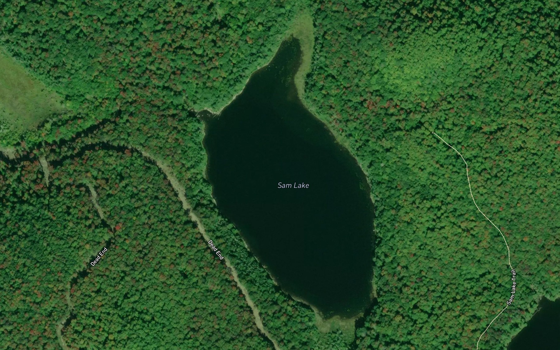 Satellite map of the Sam Lake