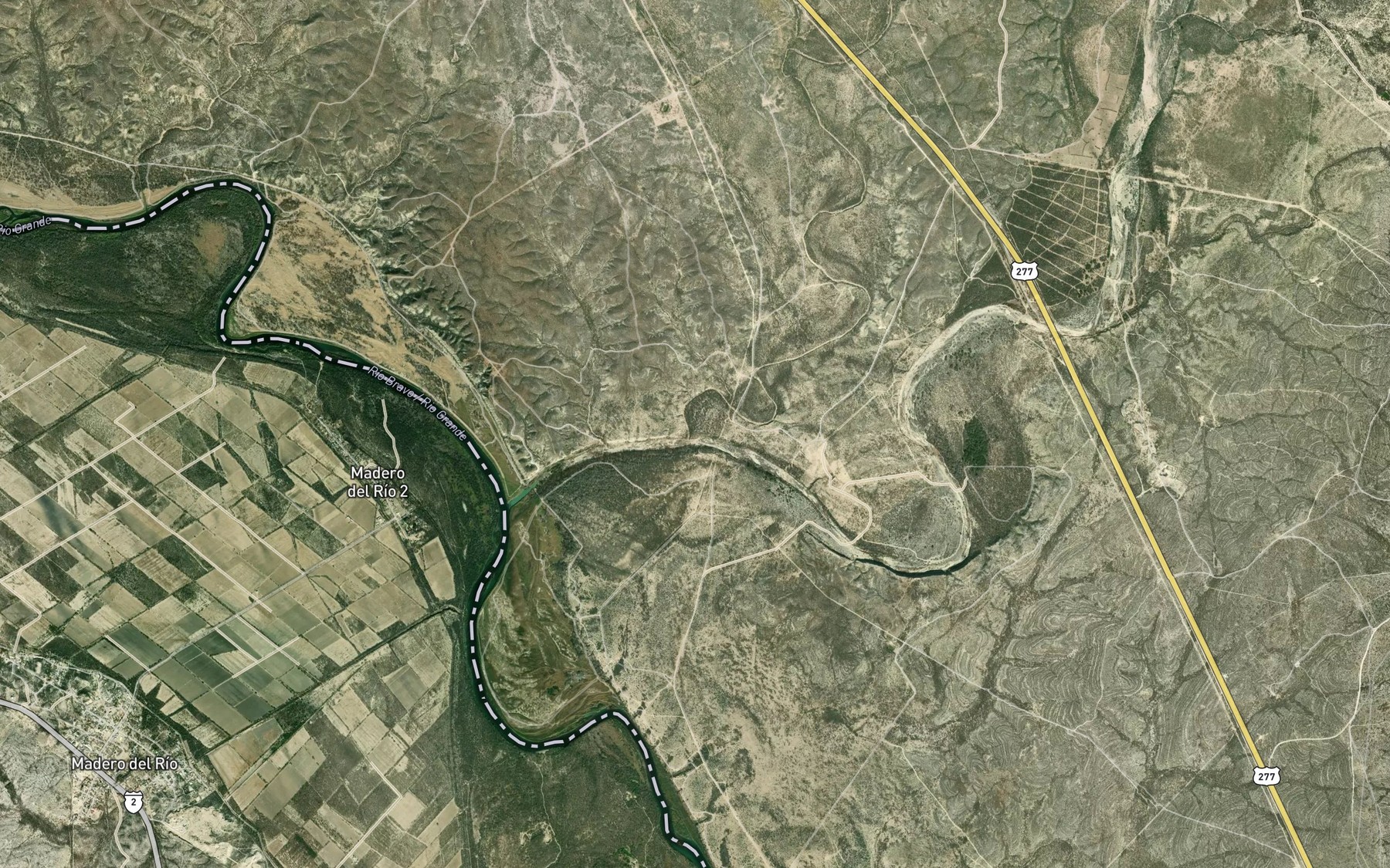 Satellite map of the Sacatosa Creek
