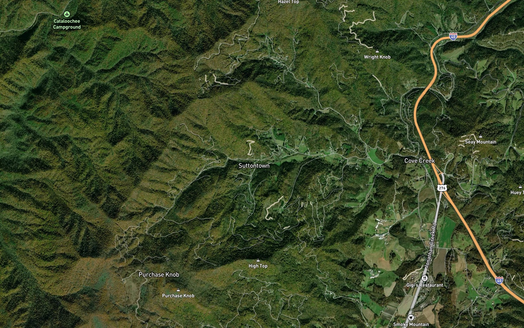 Satellite map of the Messer Branch