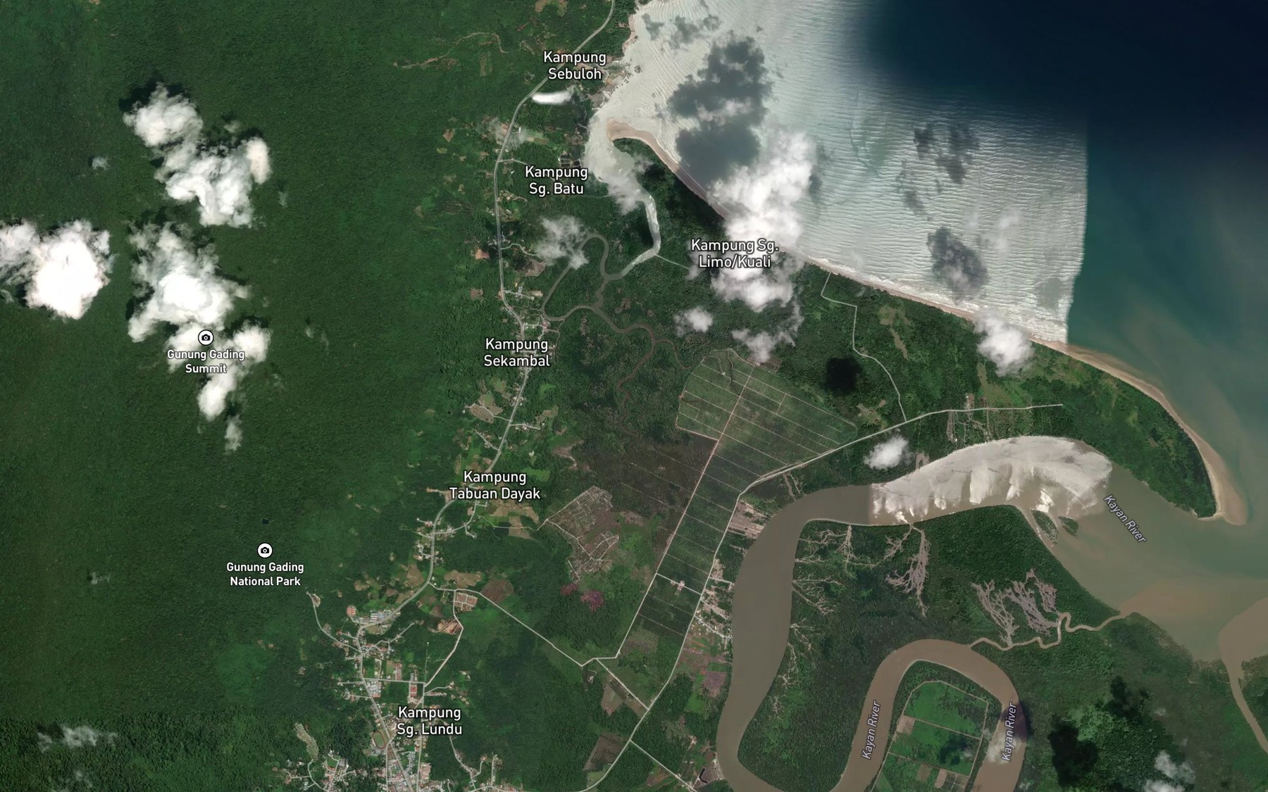 Satellite map of the Sungai Tabuan Langkang