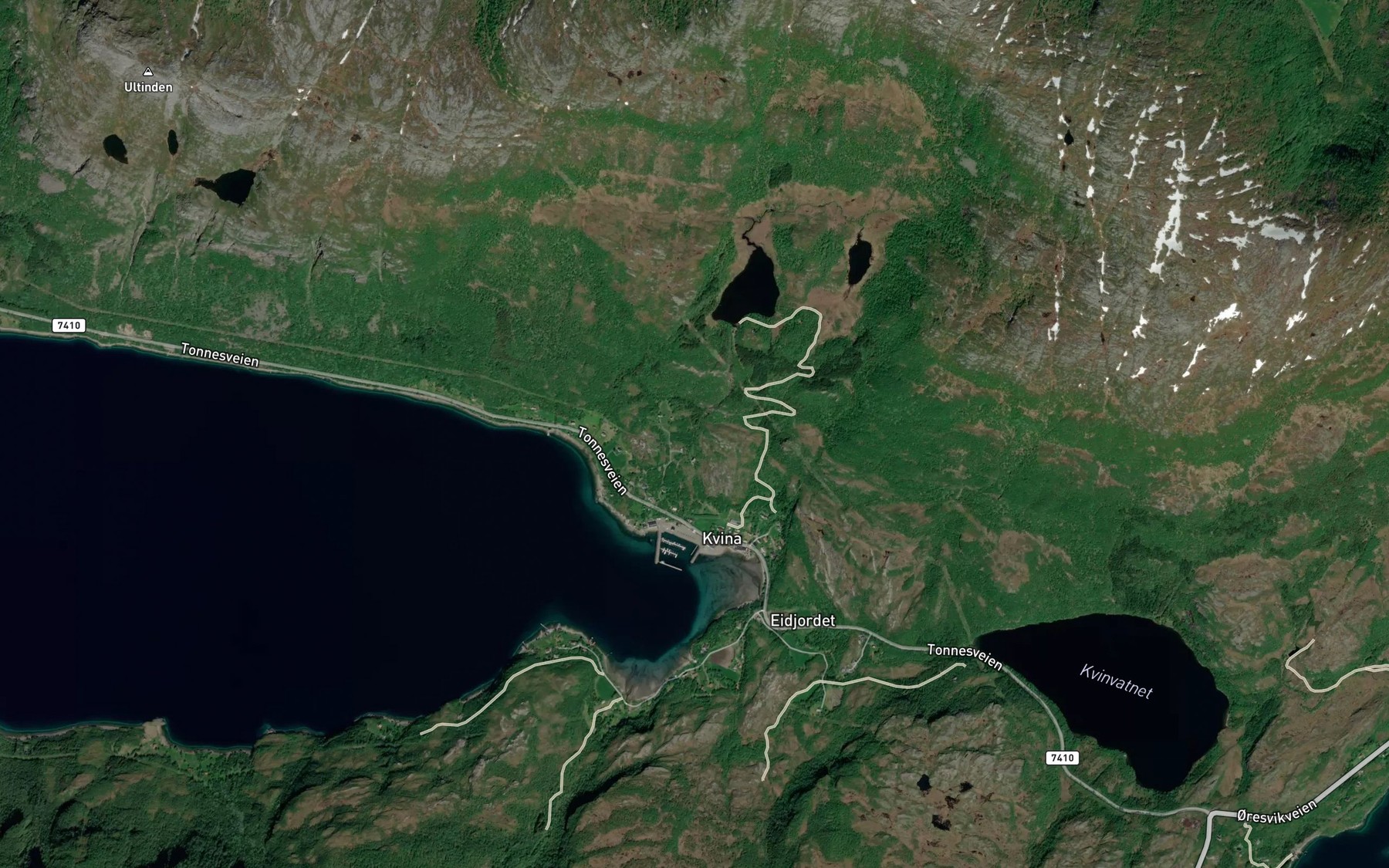 Satellite map of the Mollneselva