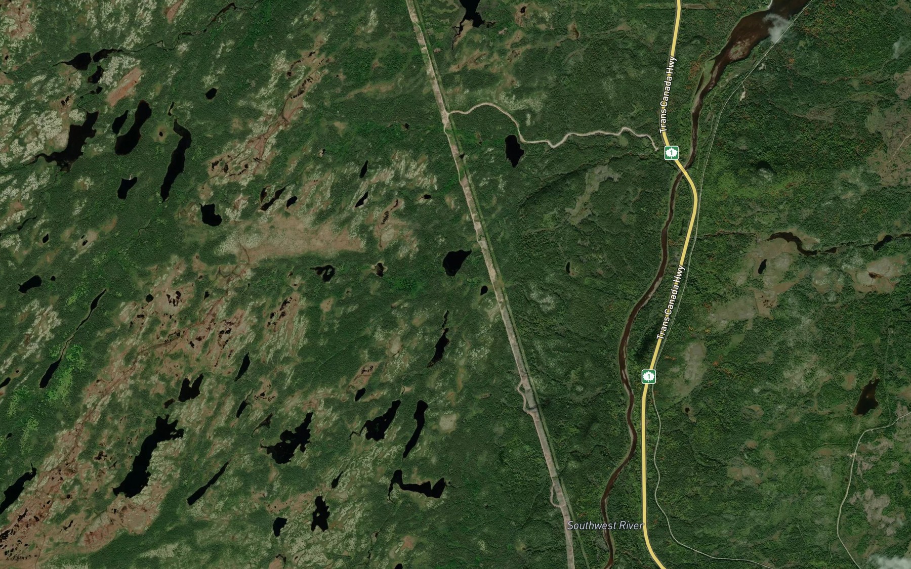 Satellite map of the Ams Pond