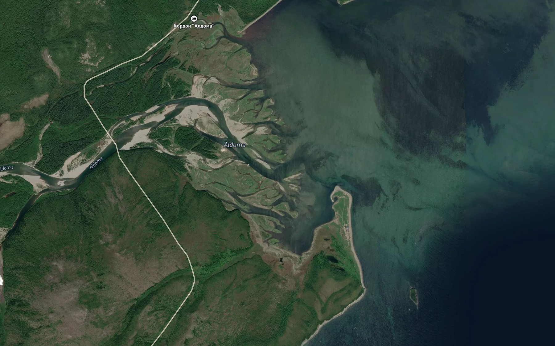 Satellite map of the Aldoma