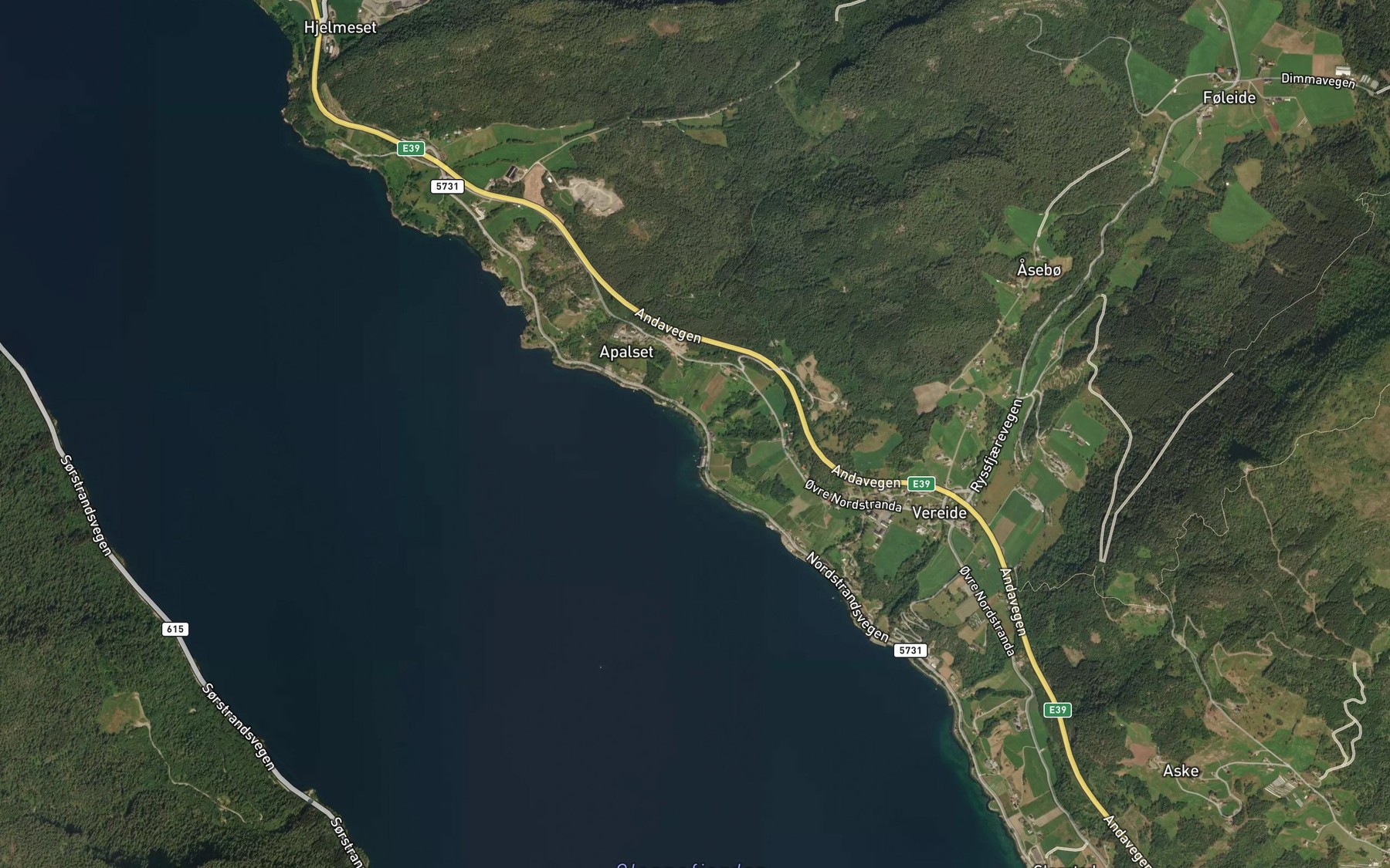 Satellite map of the Brynesteinsvika