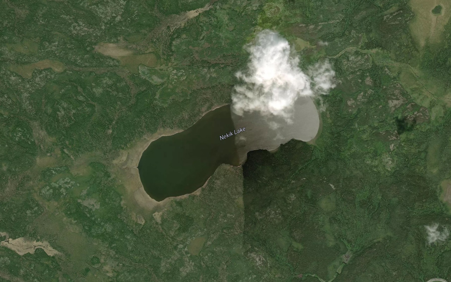 Satellite map of the Nekik Lake