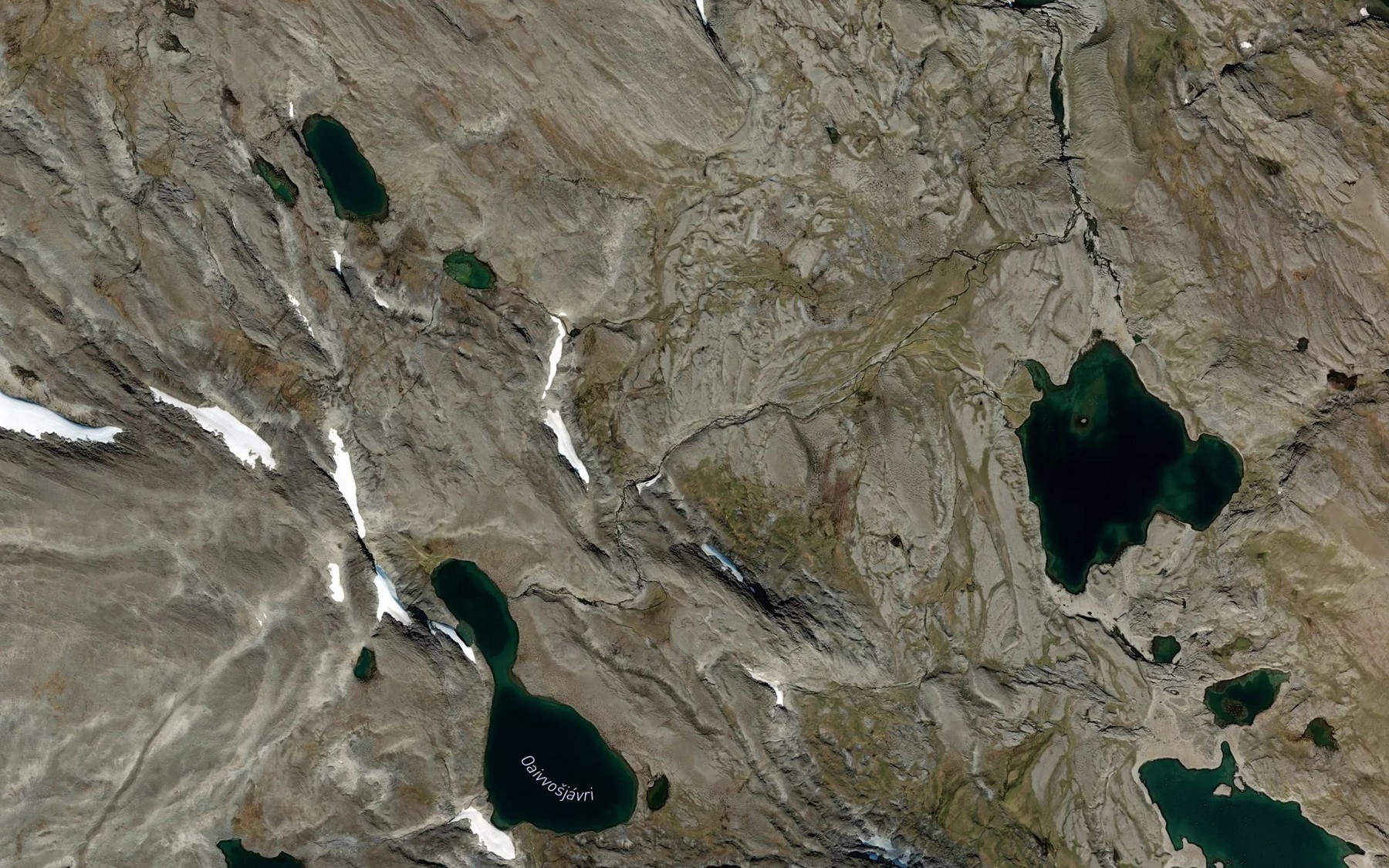 Satellite map of the Oaivvosjohka
