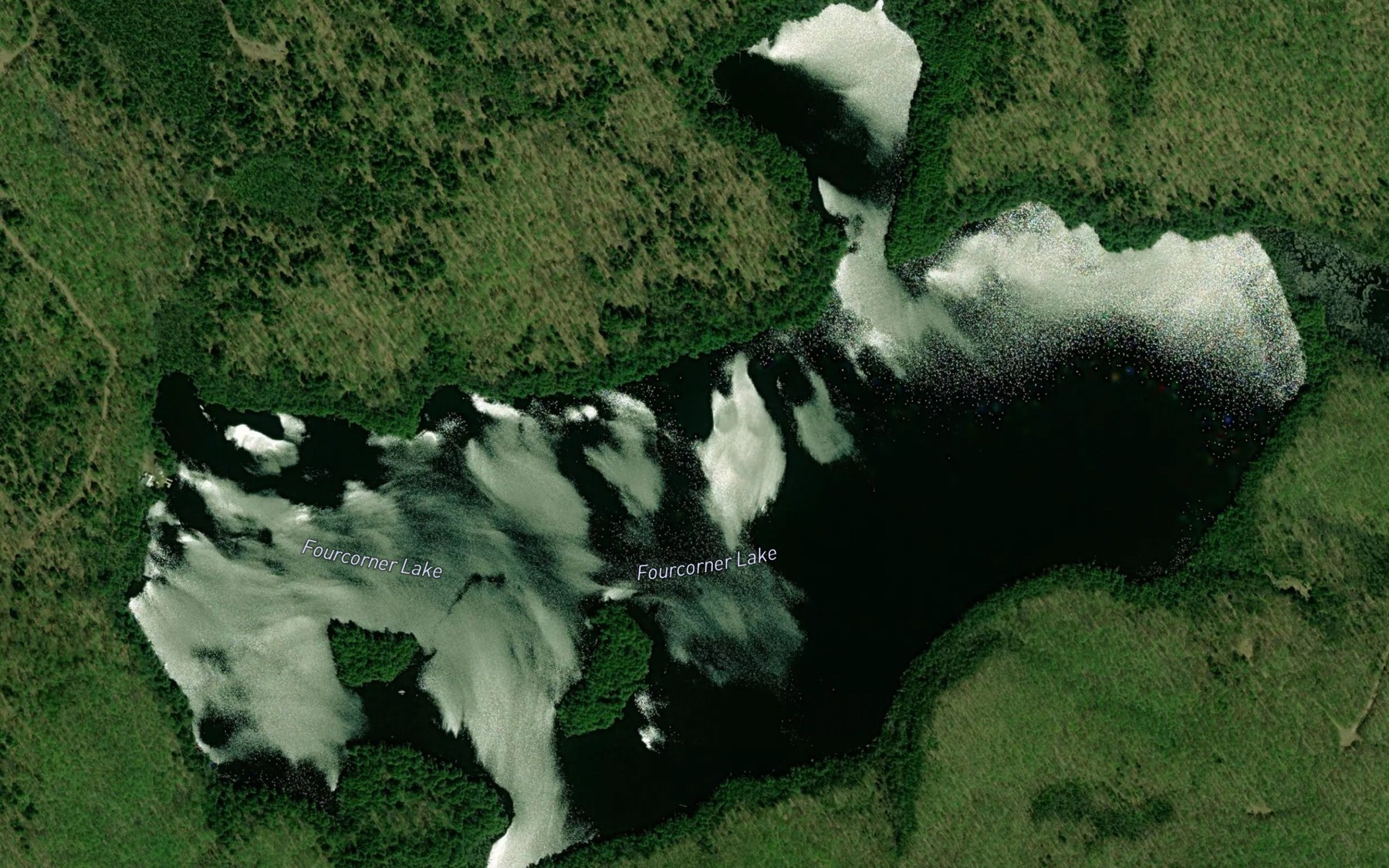 Satellite map of the Fourcorner Lake