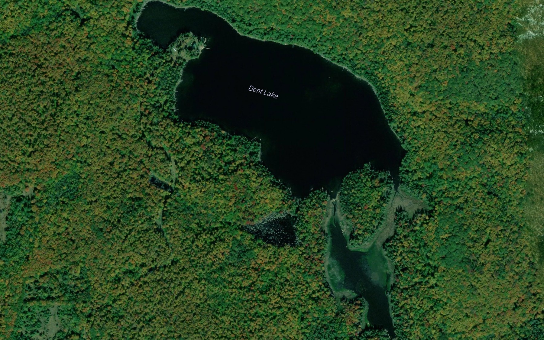Satellite map of the Dent Lake