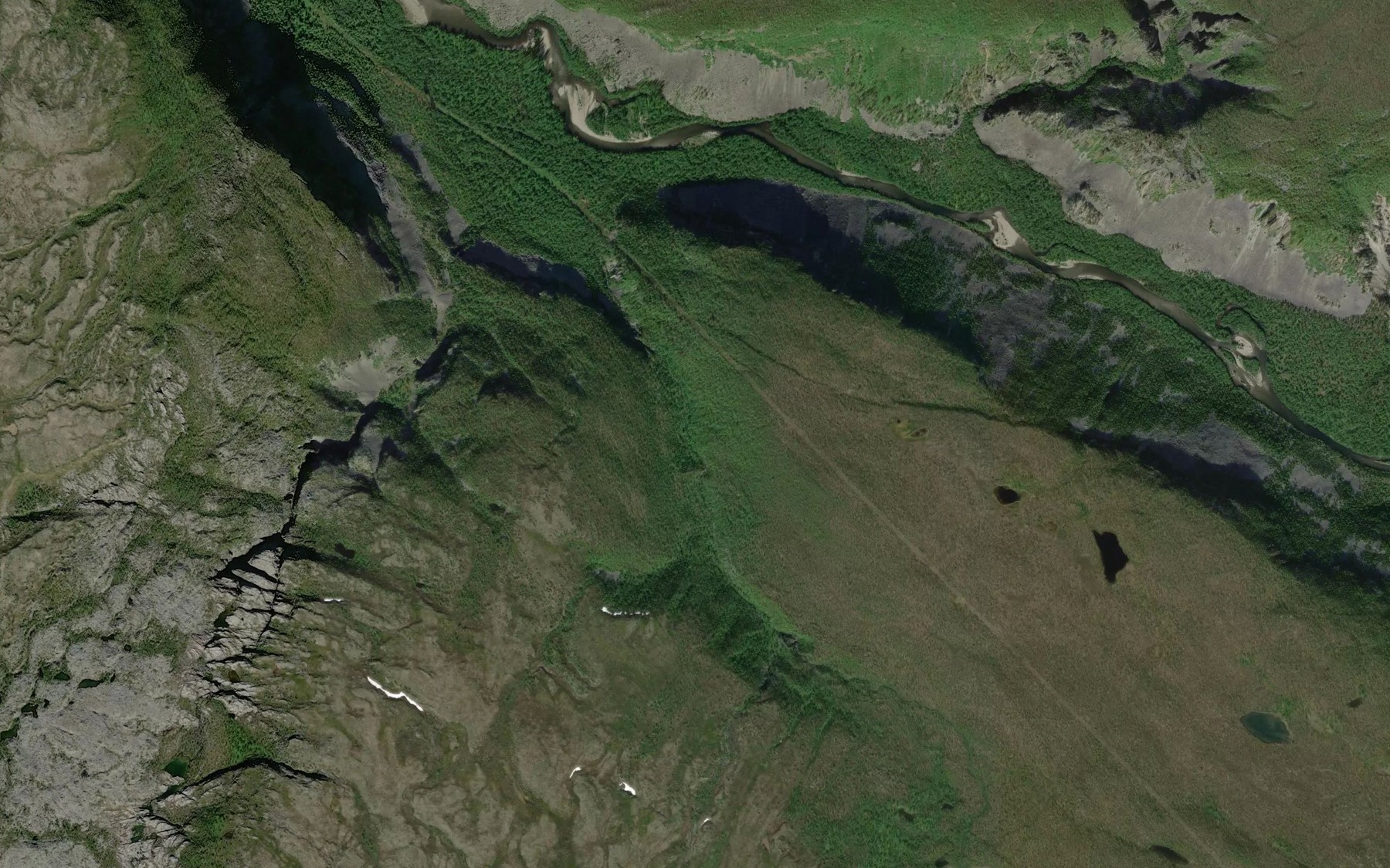 Satellite map of the Vuomadatjohka