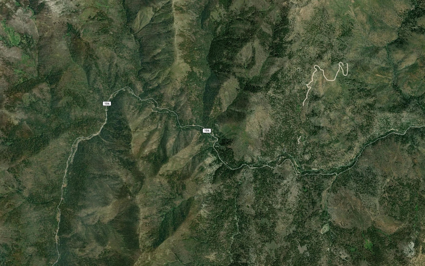 Satellite map of the Hickory Creek