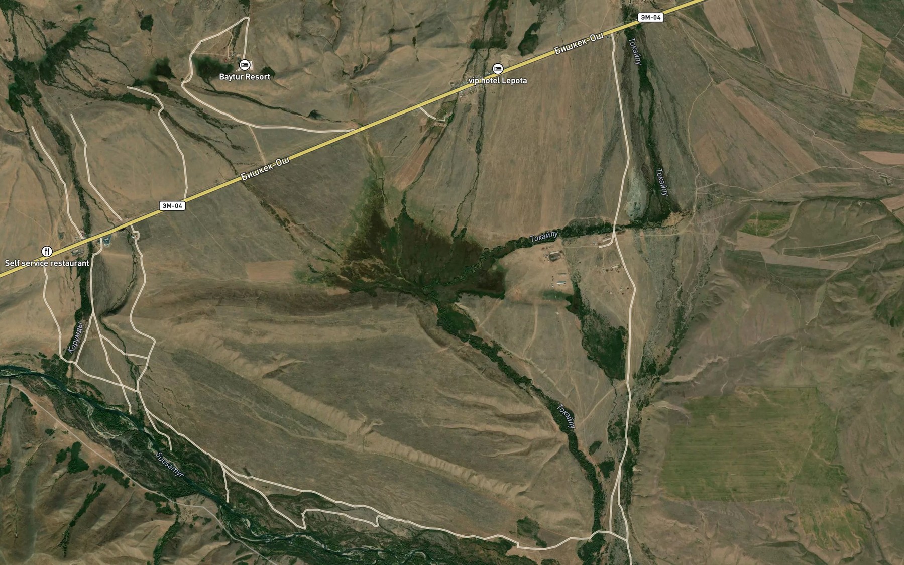 Satellite map of the Tokoyluu