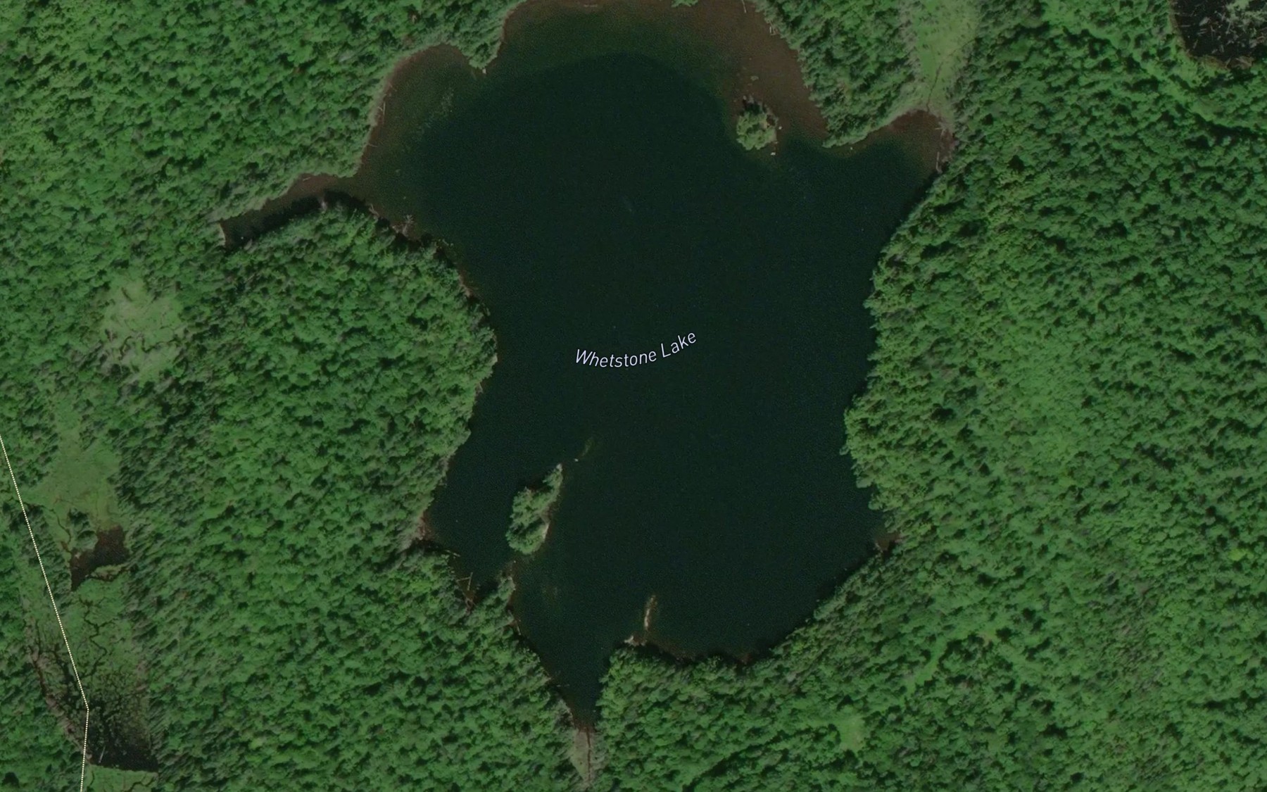 Satellite map of the Whetstone Lake