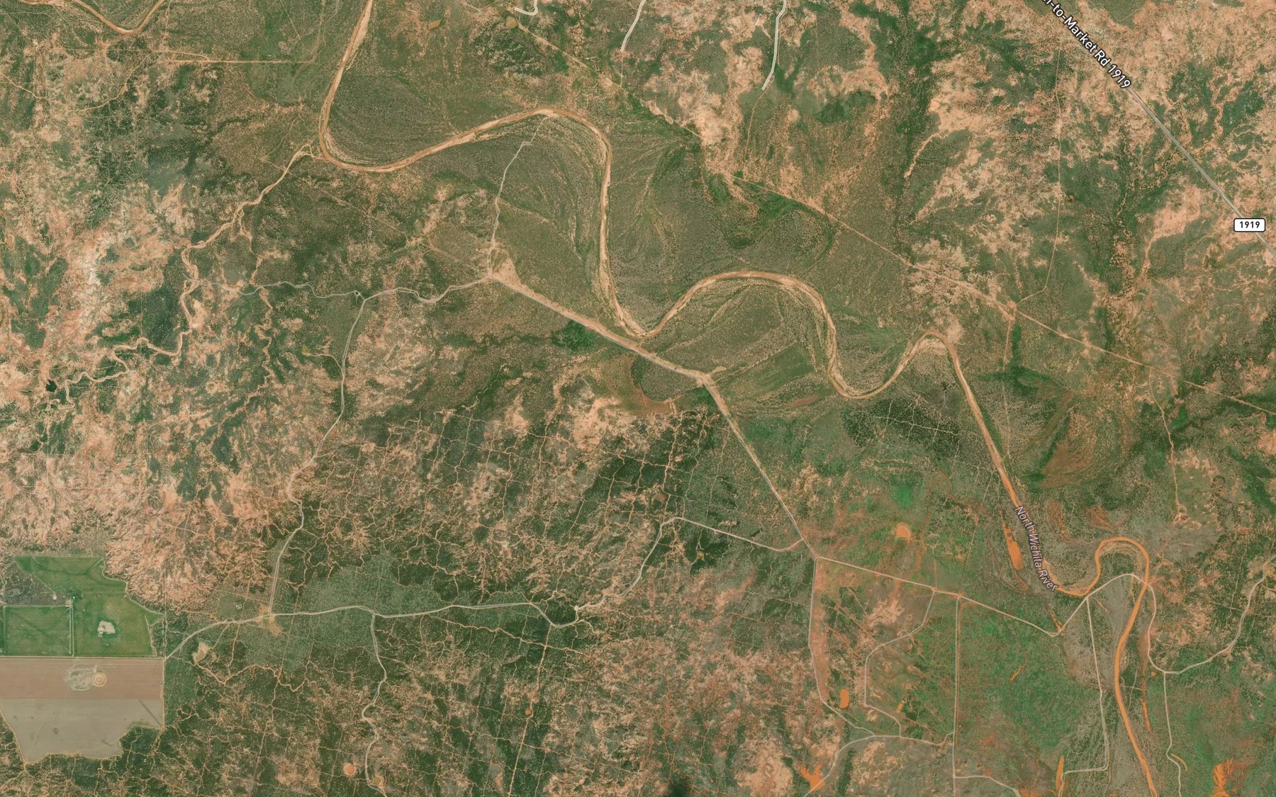 Satellite map of the Kiowa Lake