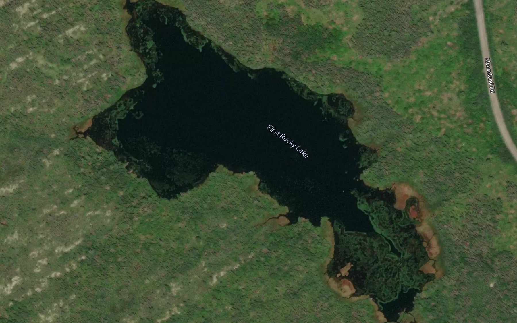 Satellite map of the First Rocky Lake