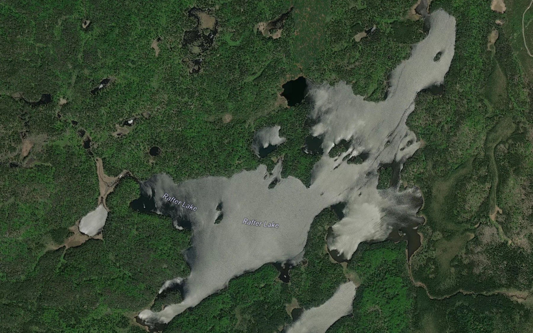 Satellite map of the Rafter Lake