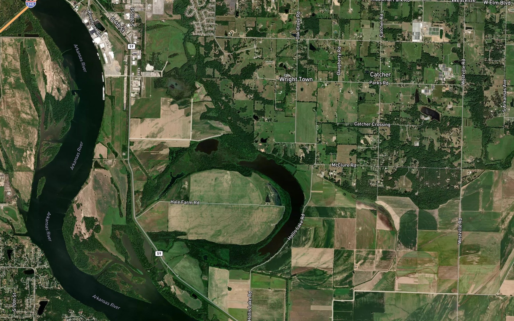 Satellite map of the Flat Rock Creek