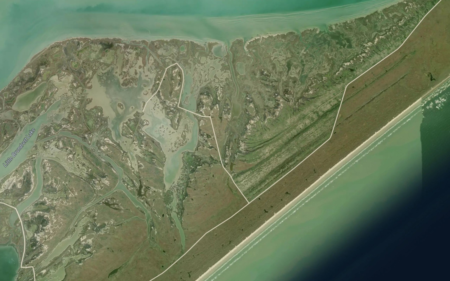 Satellite map of the Cottonwood Bayou