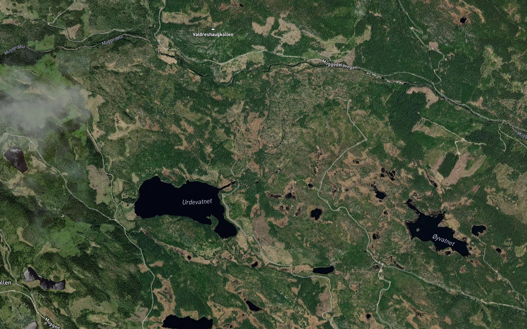 Satellite map of the Urdevassbekken