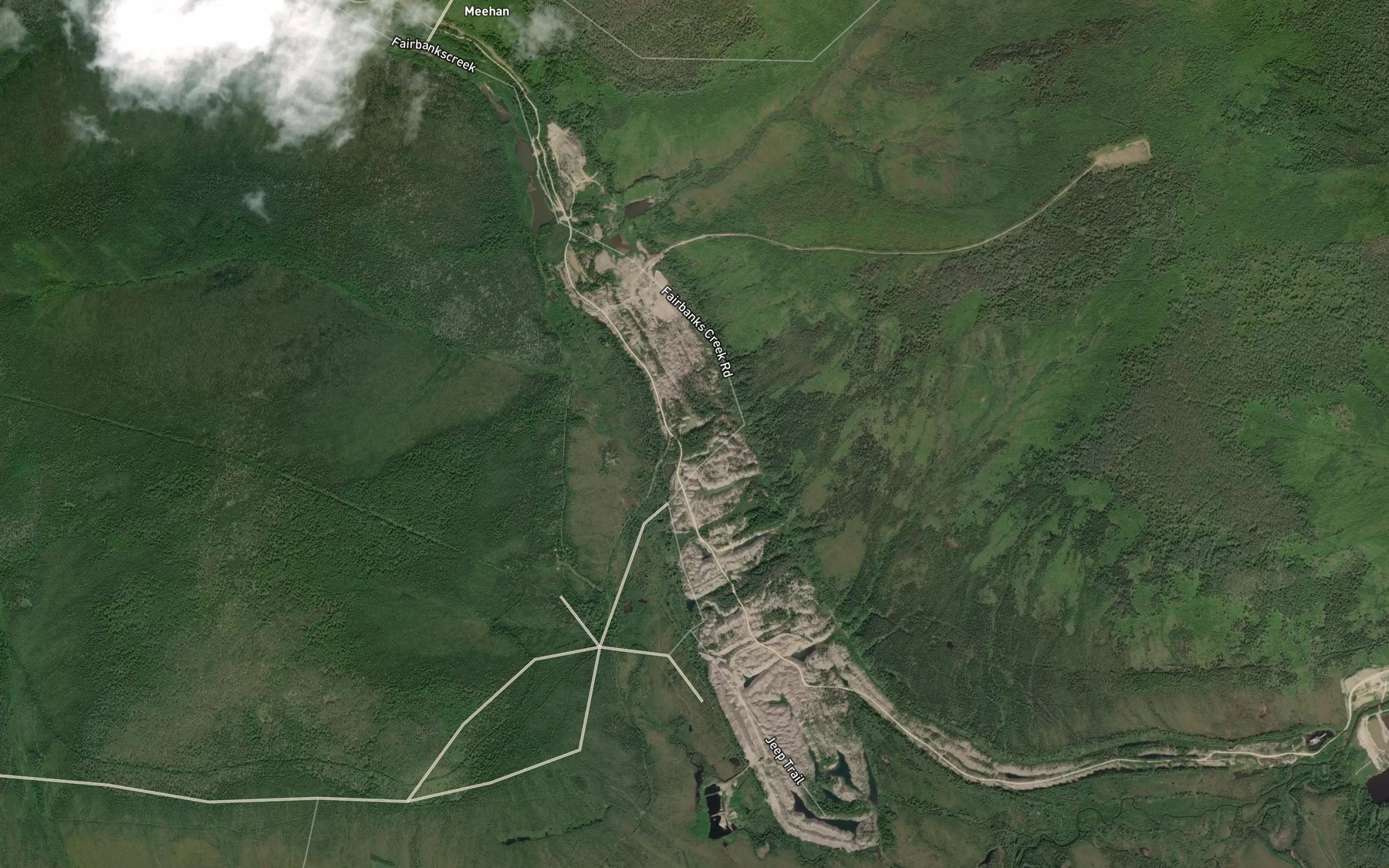 Satellite map of the Sixteen-to-one Creek