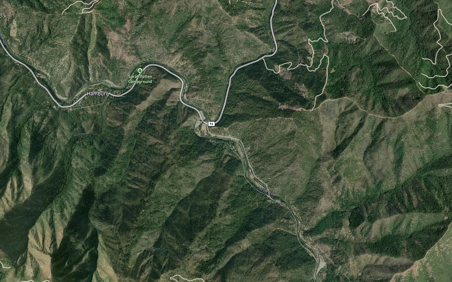 Satellite map of the Muck-a-Muck Creek