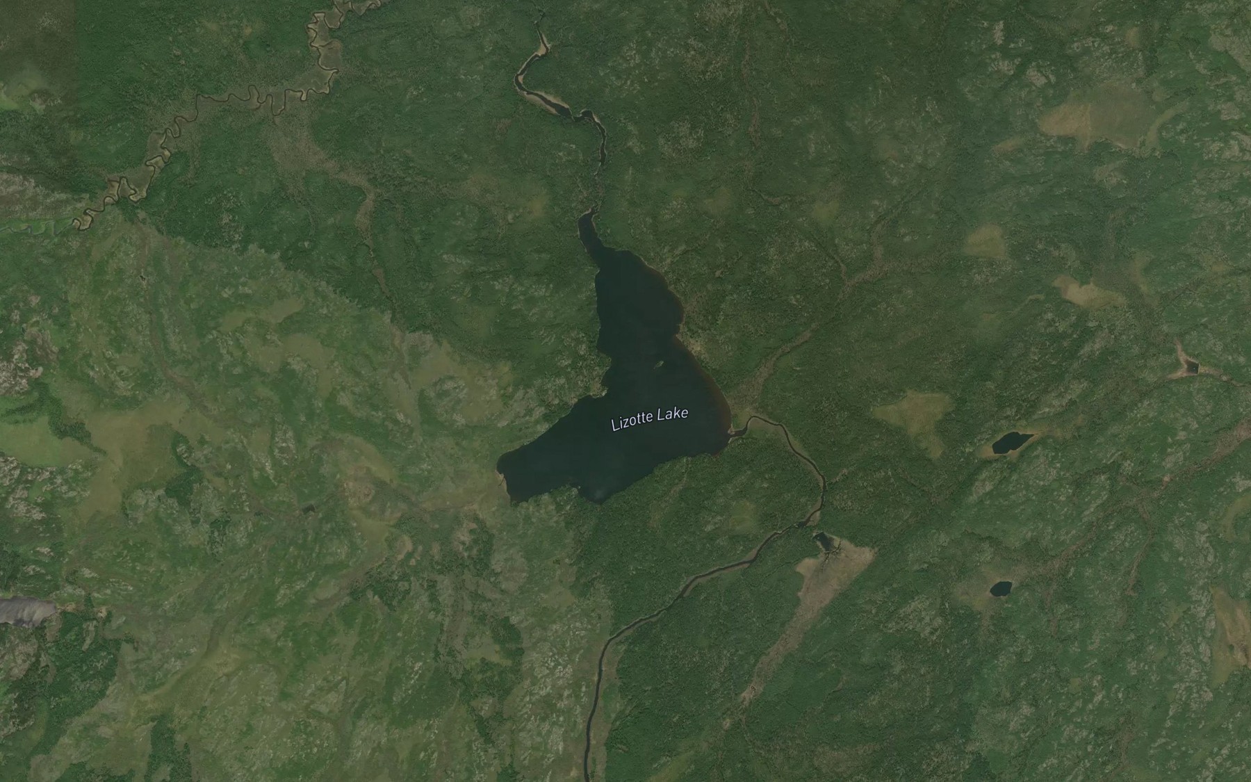 Satellite map of the Lizotte Lake