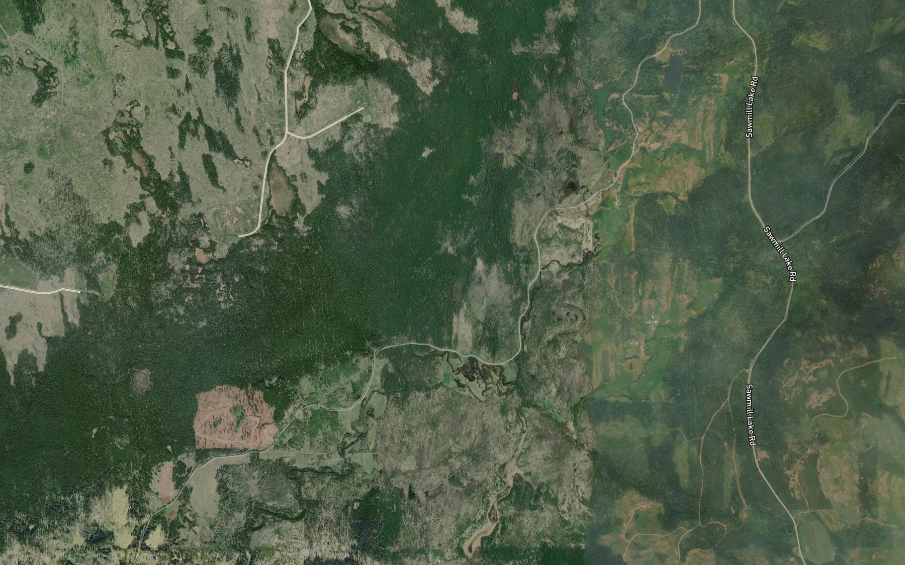 Satellite map of the Mow Creek