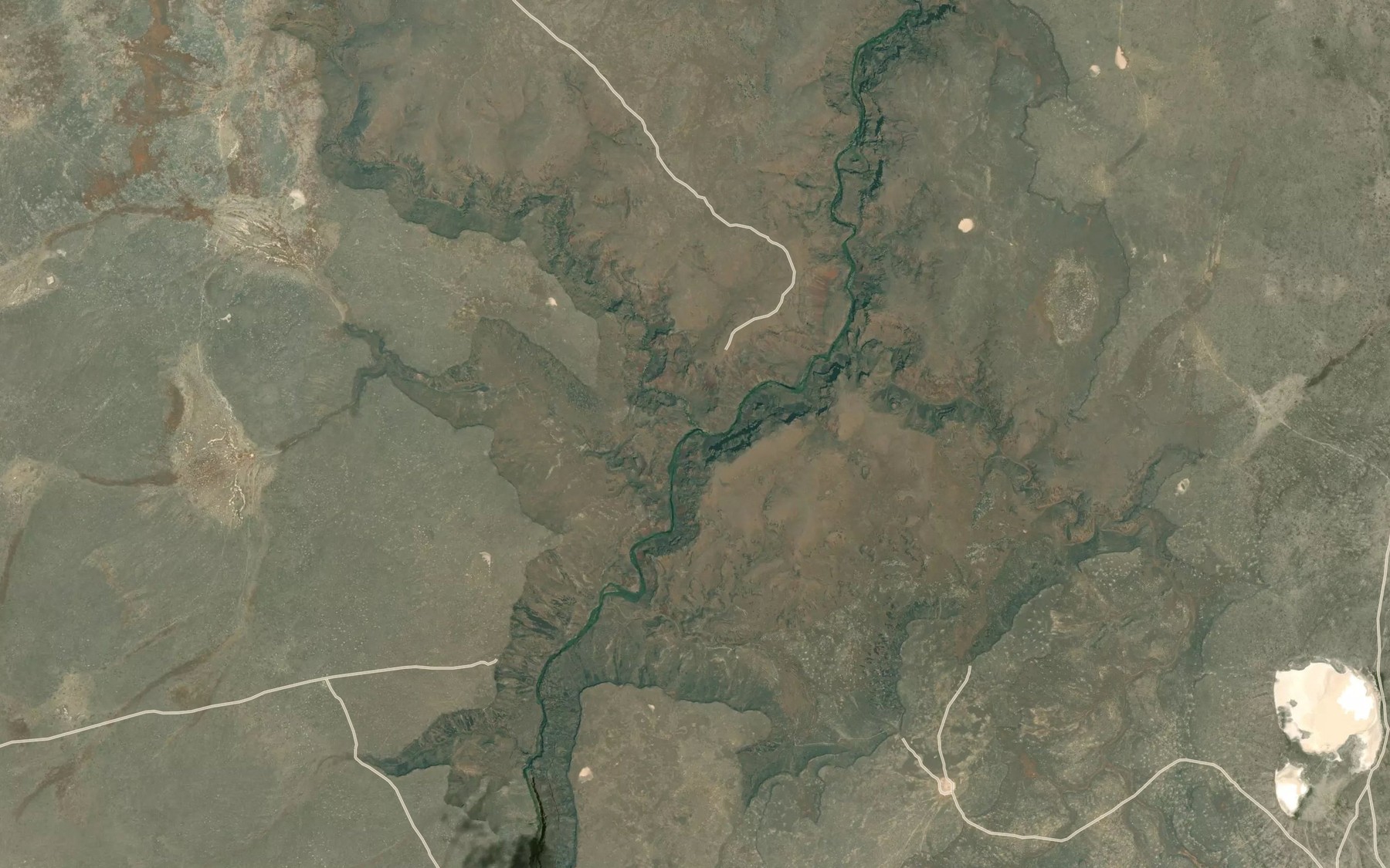 Satellite map of the Louse Creek
