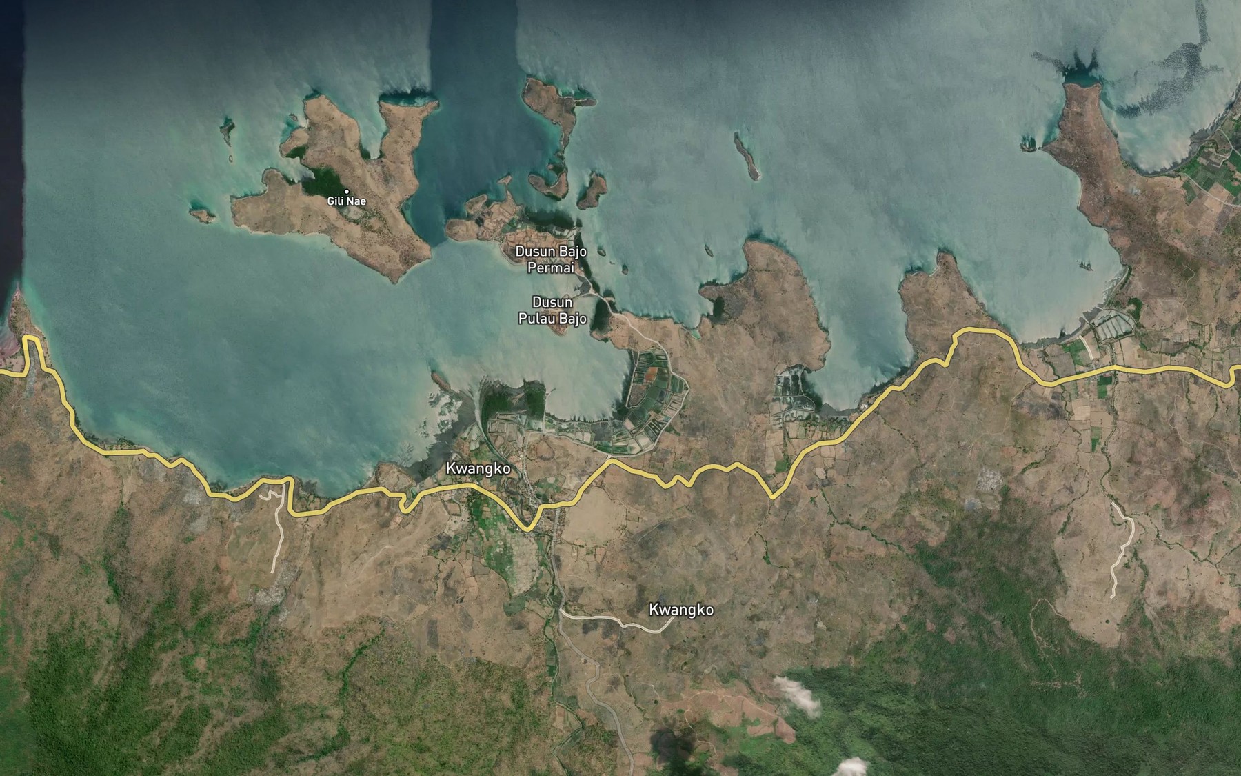 Satellite map of the Teluk Banggalua