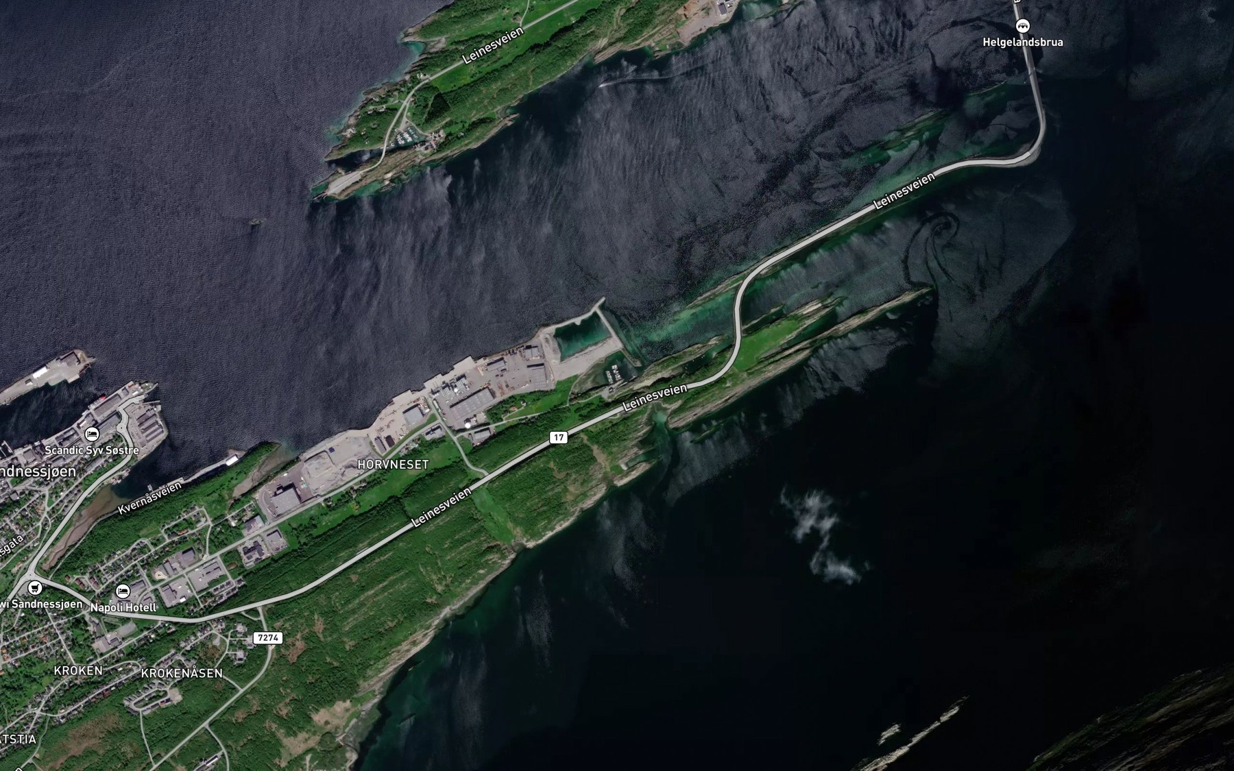 Satellite map of the Kalvika