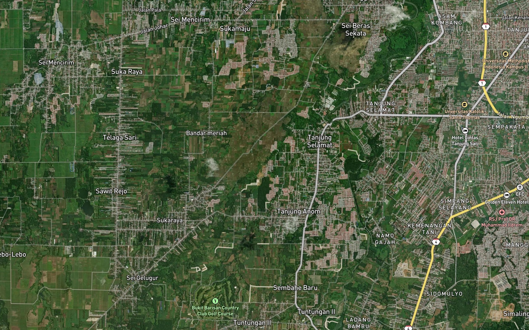 Satellite map of the Sei Lau Mbelin