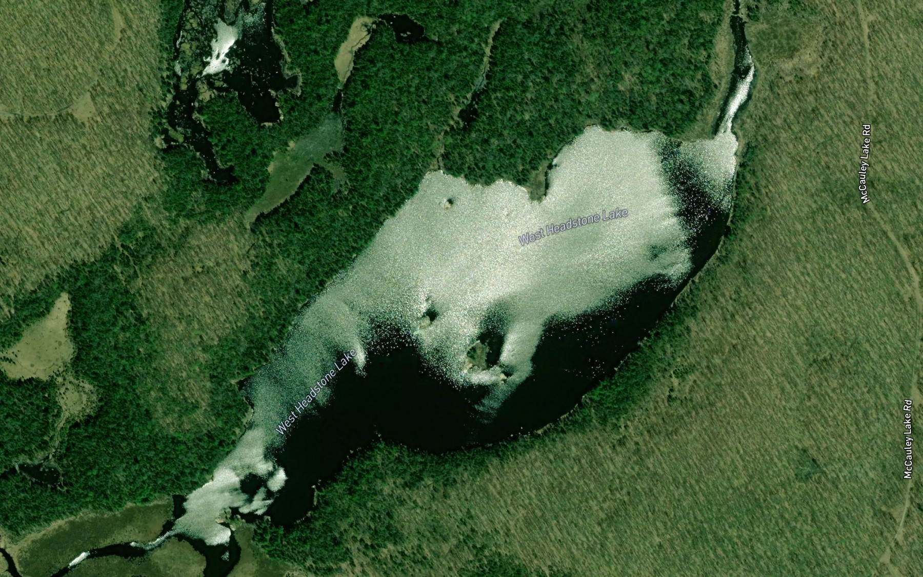 Satellite map of the West Headstone Lake