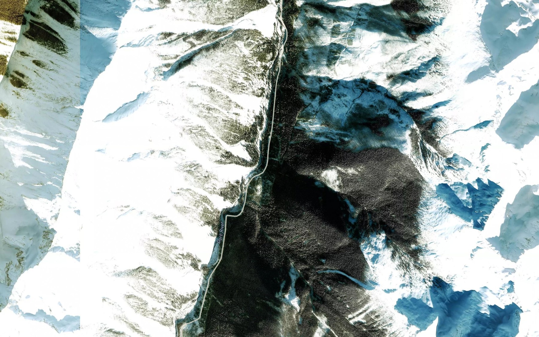 Satellite map of the Peek-a-Boo Falls