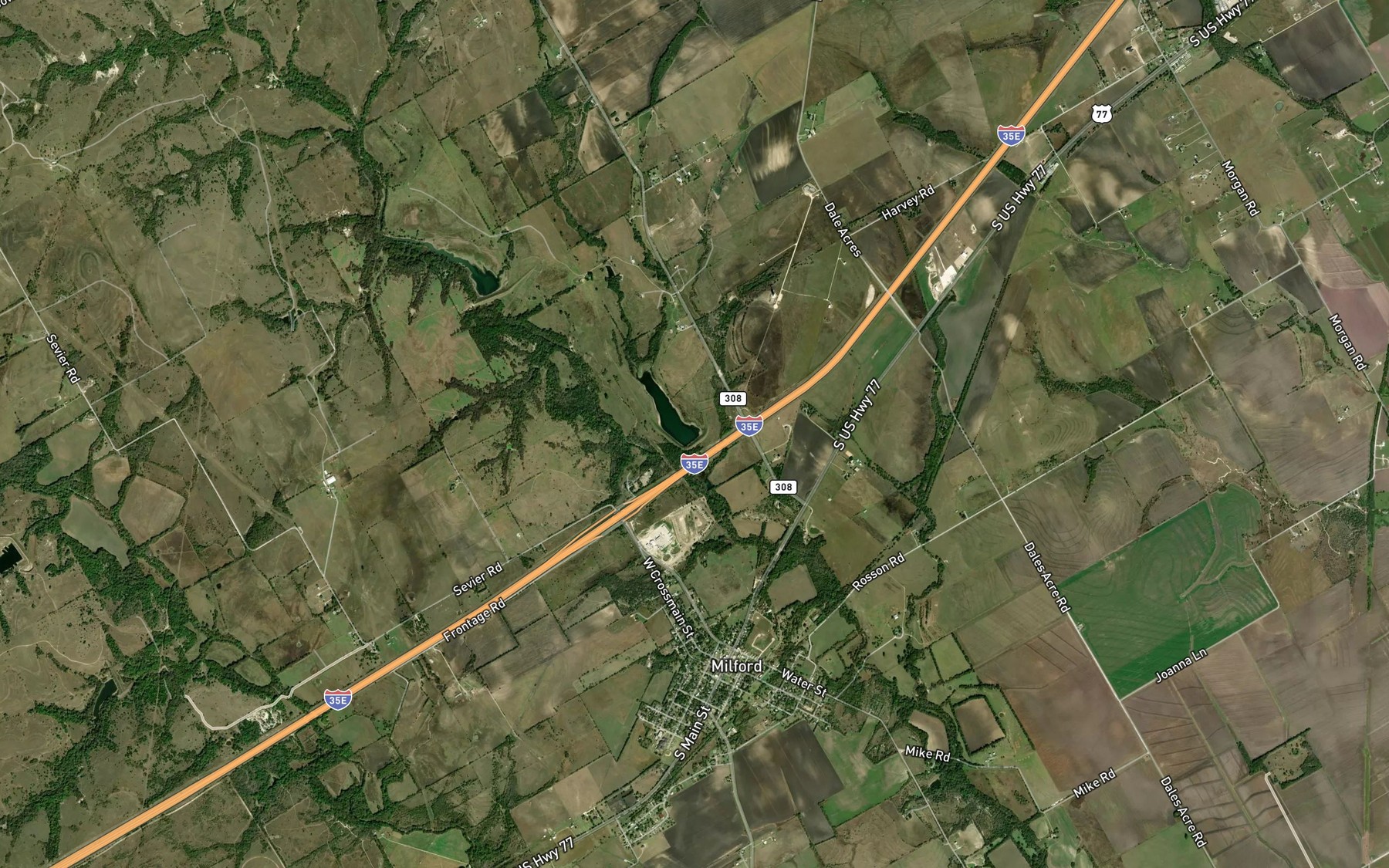 Satellite map of the Soil Conservation Service Site 98a Reservoir