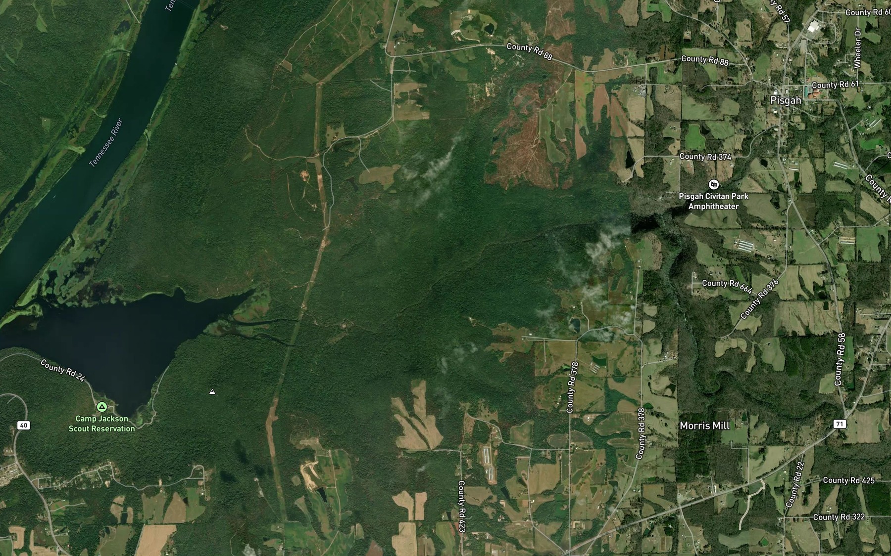 Satellite map of the Rorex Creek