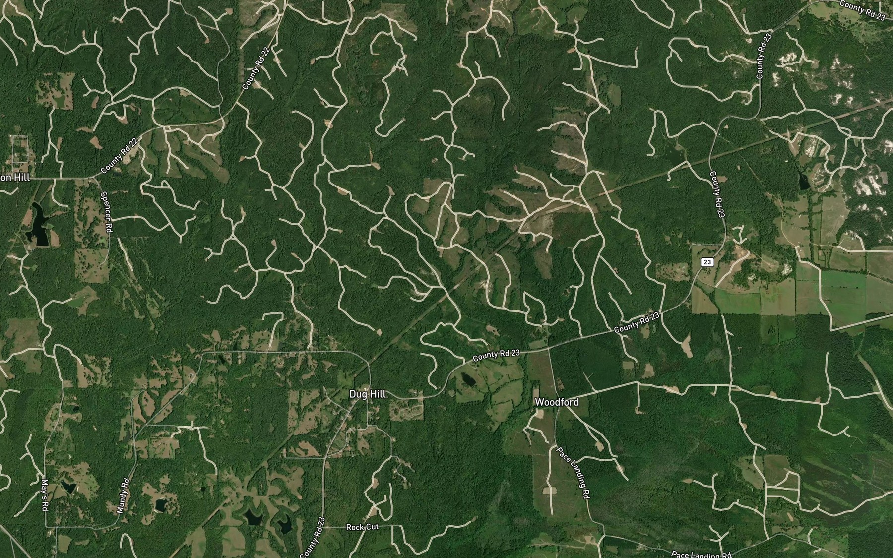 Satellite map of the Benny Branch