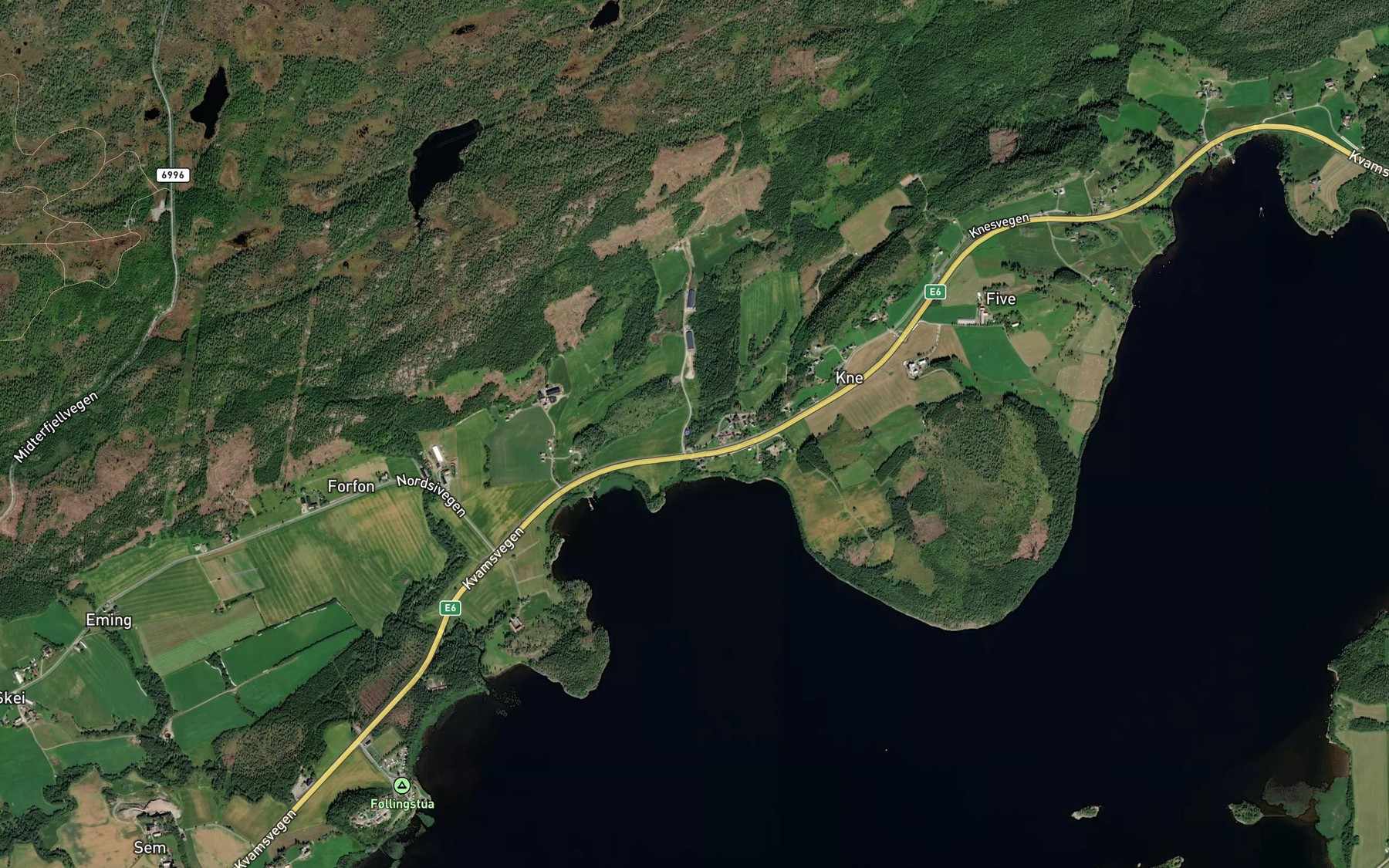Satellite map of the Stor-Aunbekken
