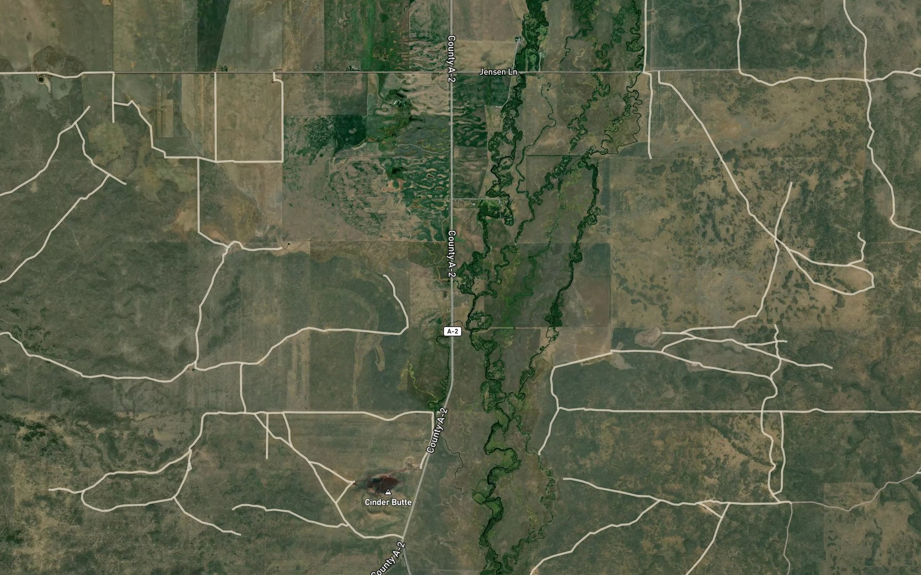 Satellite map of the Crooked Creek